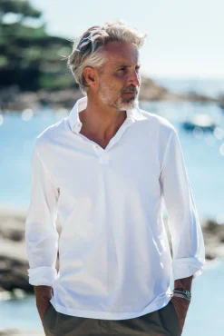 Polo Marsouin (long sleeve) - White