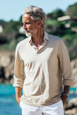 Polo Marsouin (long sleeve) - Beige