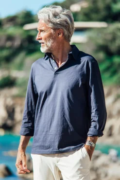 Polo Marsouin (long sleeve) - Navy