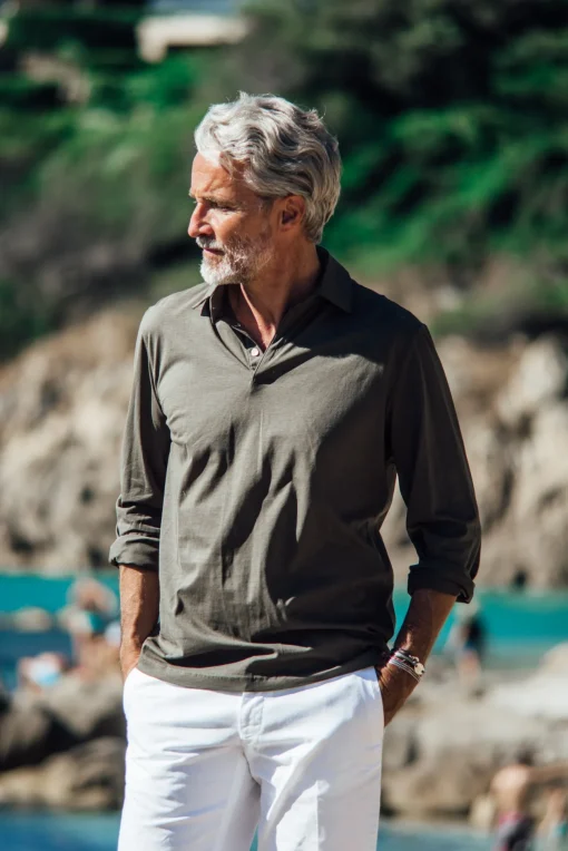 Polo Marsouin (long sleeve) - Khaki